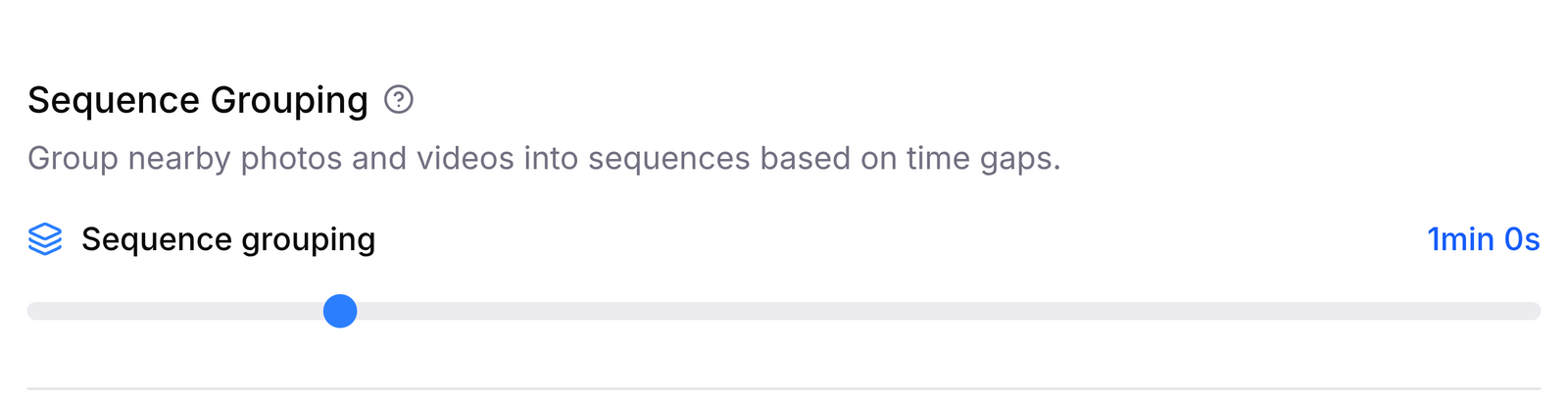 Sequence grouping slider