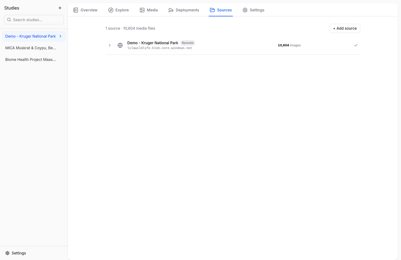 Sources tab